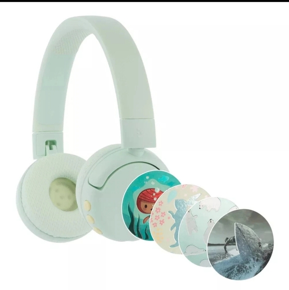 Teal BuddyPhones POP Fun Wireless Headphones With Stickers - Picture 4 of 4